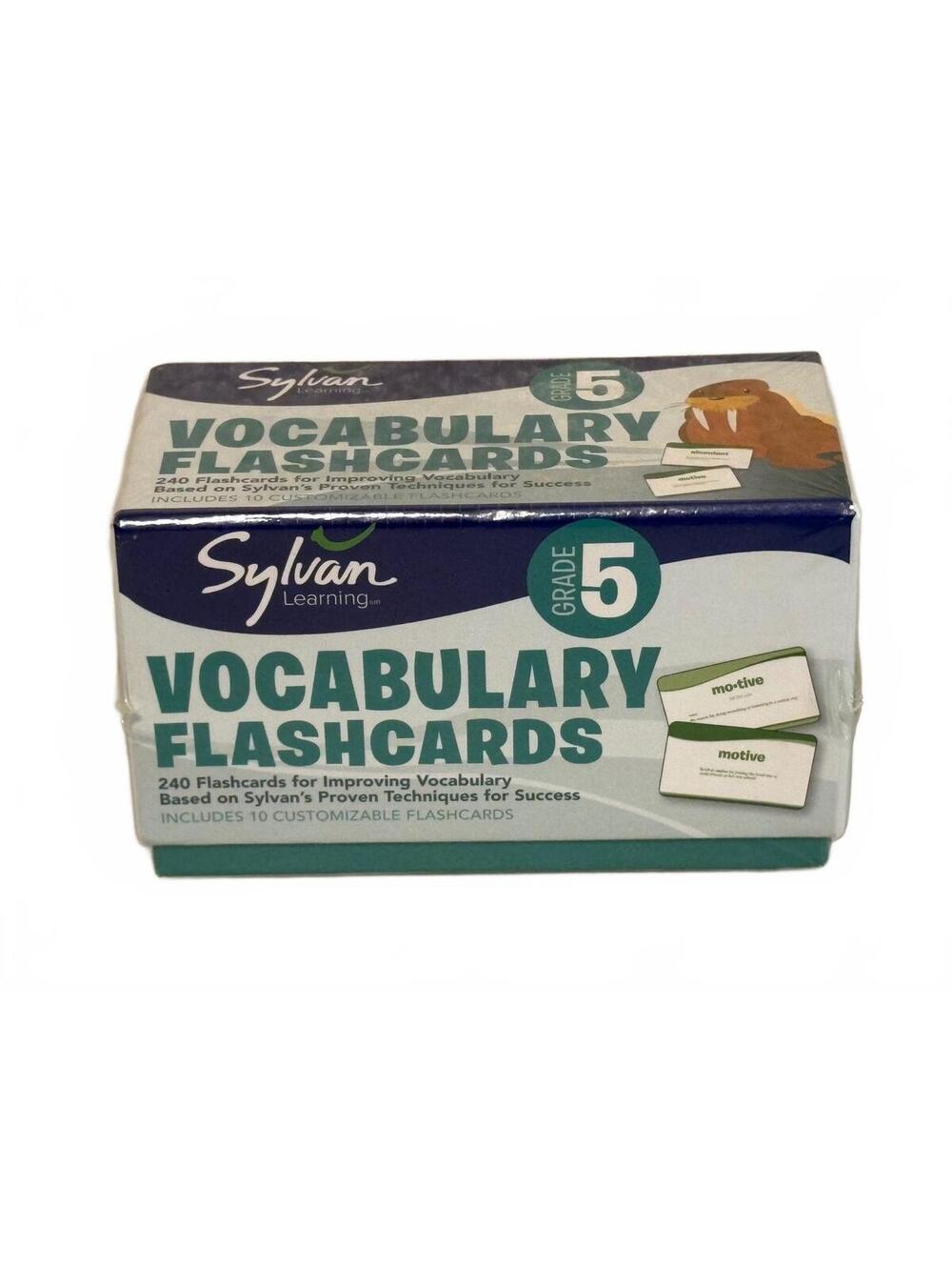 Sylvan Learning Grade 5 Vocabulary Flashcards - 240 Cards with 10 Customizable